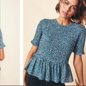 Ann Taylor Leopard Peplum Top